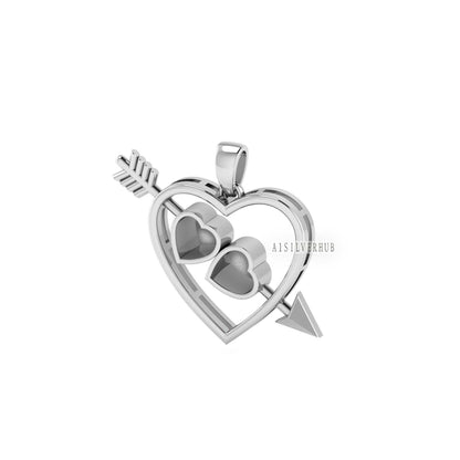 925 Sterling Silver, Cupid Arrow Heart 5x5mm Blank Bezel Pendant Setting, Good for Pour Crushed Opal, Resin & Ashes, Keepsake/Breastmilk DIY