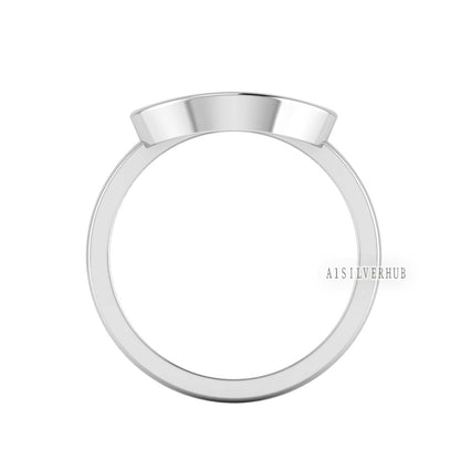 925 Sterling Silver Peace Symbol Blank Bezel Round Ring, Good for Resin & Ashes Work, Keepsake Crafts Memorial, Breastmilk DIY, Signet Rings