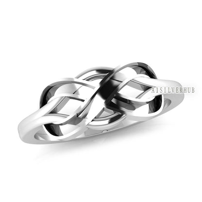 925 Sterling Solid Silver, Infinity Blank Channel Ring Setting, Good for Inlay Resin & Ashes Work, Keepsake Breastmilk DIY, Memorial Crafts