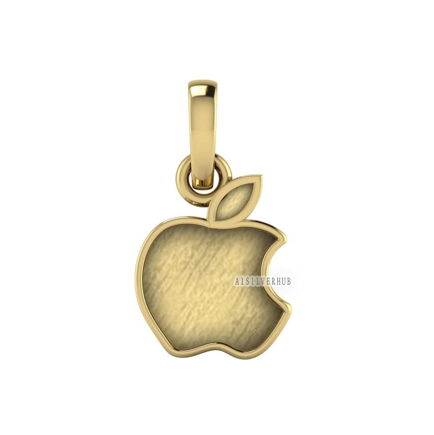 925 Sterling Silver Apple Brand Logo Blank Bezel Pendant, Good for Crushed Opal Resin & Ashes Work, Keepsake/ Breastmilk DIY Jewelry, Gifts