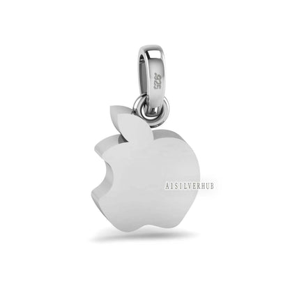 925 Sterling Silver Apple Brand Logo Blank Bezel Pendant, Good for Crushed Opal Resin & Ashes Work, Keepsake/ Breastmilk DIY Jewelry, Gifts