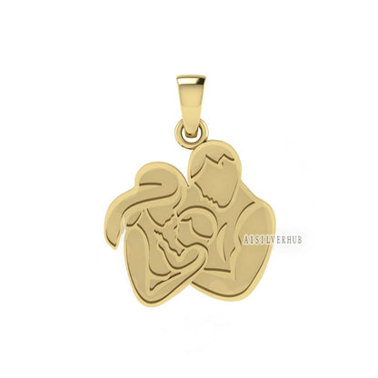 925 Sterling Silver Happy Family Blank Bezel Pendant Setting, For Pour Resin, Breastmilk DIY Crafts, Keepsake Jewelry, Memorial Jewellery