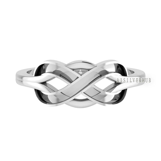 925 Sterling Solid Silver, Infinity Blank Channel Ring Setting, Good for Inlay Resin & Ashes Work, Keepsake Breastmilk DIY, Memorial Crafts