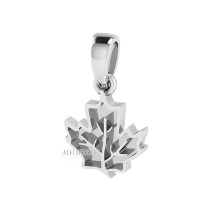 925 Sterling Silver Maple Leaf Blank Bezel Charm Pendant Setting, Good for Resin & Ashes Work,Keepsake/Breastmilk DIY, Gift For Nature Lover