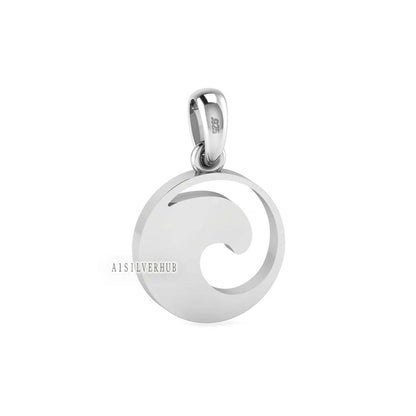 925 Sterling Silver Beach-Ocean-Sea Wave Blank Pendant, Good for Crushed Opal Resin & Ashes Work Keepsake Greek, Bijoux, Seestern Anhänger