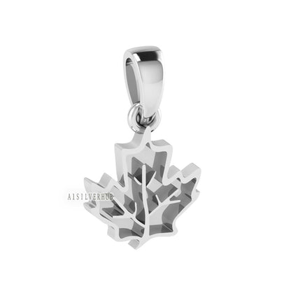 925 Sterling Silver Maple Leaf Blank Bezel Charm Pendant Setting, Good for Resin & Ashes Work,Keepsake/Breastmilk DIY, Gift For Nature Lover