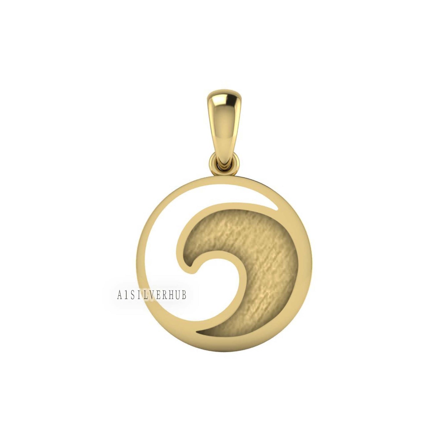 925 Sterling Silver Beach-Ocean-Sea Wave Blank Pendant, Good for Crushed Opal Resin & Ashes Work Keepsake Greek, Bijoux, Seestern Anhänger