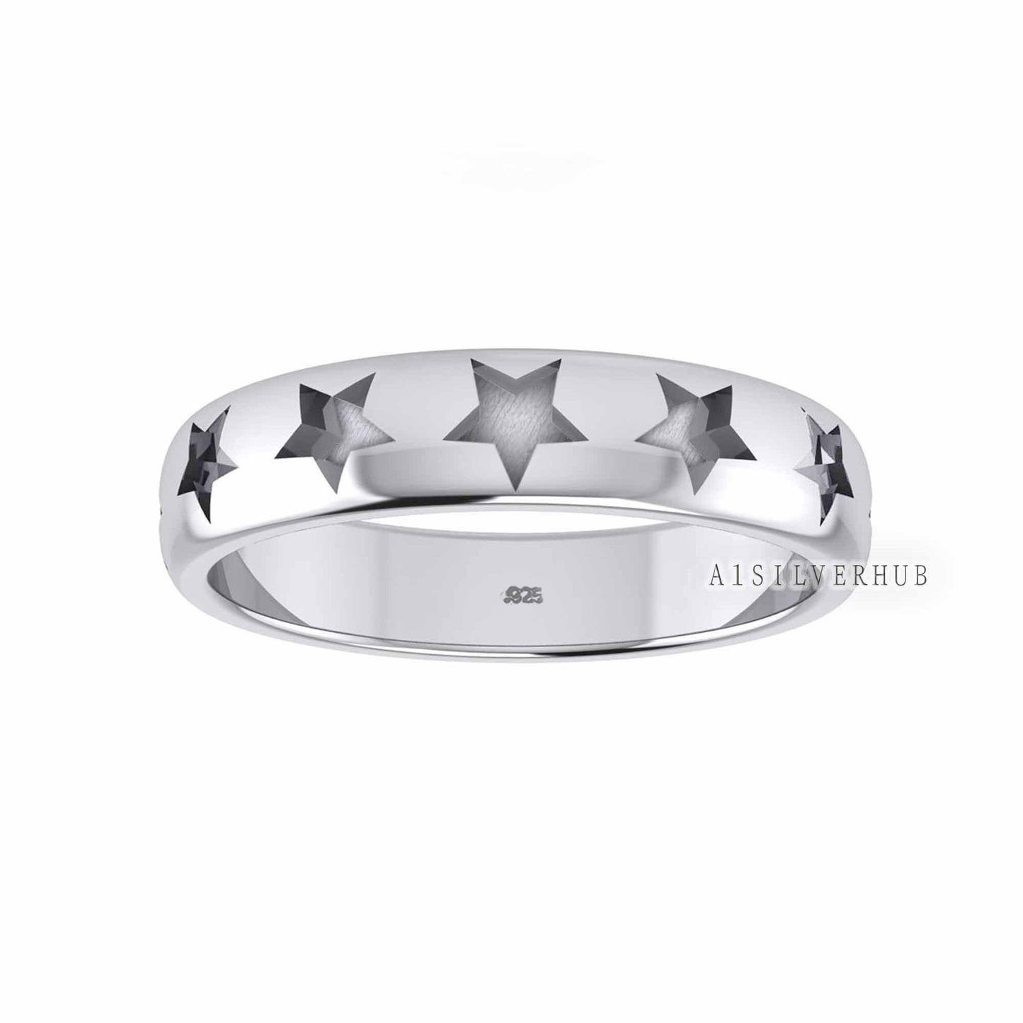 925 Sterling Solid Silver Star Shape 4x4mm Blank Bezel Cup Ring Setting, Good for Resin & Ashes Work, Keepsake/Breastmilk DIY, Unisex Ring