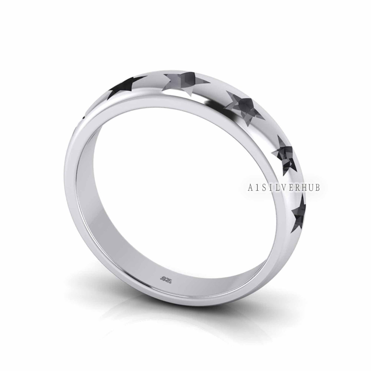 925 Sterling Solid Silver Star Shape 4x4mm Blank Bezel Cup Ring Setting, Good for Resin & Ashes Work, Keepsake/Breastmilk DIY, Unisex Ring