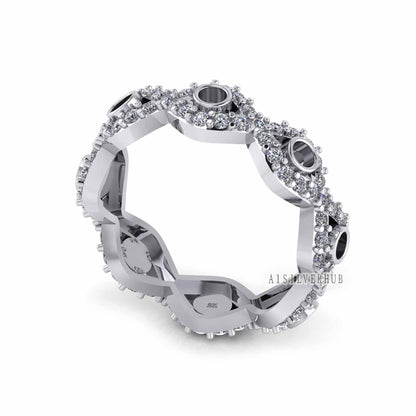 925 Sterling Solid Silver Evil Eye Style 2mm Round Blank Bezel with CZ Setted Ring, Good for Resin & Ashes Work, Keepsake Ring - Size 7 US