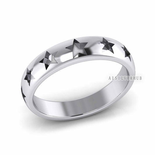 925 Sterling Solid Silver Star Shape 4x4mm Blank Bezel Cup Ring Setting, Good for Resin & Ashes Work, Keepsake/Breastmilk DIY, Unisex Ring