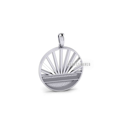 925 Sterling Solid Silver Ocean Sunrise Blank Bezel Pendant, Good for Resin & Ashes Work, Keepsake Memorial Jewelry, Breast Milk DIY Crafts