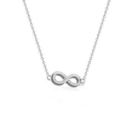 925 Sterling Silver Infinity Symbol Blank Bezel Pendant Necklace, Good for Resin & Ashes Work, Keepsake/Breastmilk DIY Crafts 16''+2'' Chain
