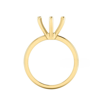 14k 18k Solid Gold Round 5-10mm Pre Notched Blank V Prong Ring, Good for Diamond & Gemstone Setting DIY Work, Engagement Ring, Gift For Her