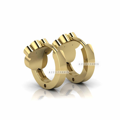 925 Sterling Silver Dog Paw Blank Bezel Hoop Earrings, Good for Resin & Ashes Work, Keepsake/Breastmilk DIY, Memorial, Huggies Gifts For Her