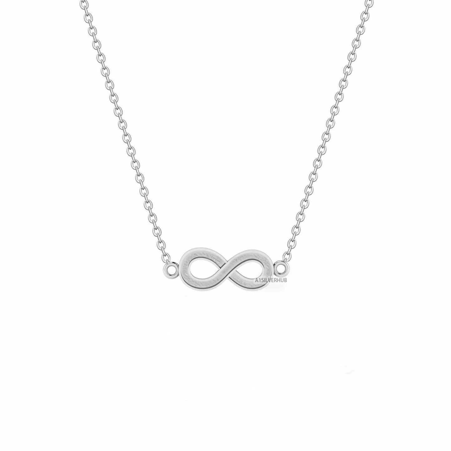 925 Sterling Silver Infinity Symbol Blank Bezel Pendant Necklace, Good for Resin & Ashes Work, Keepsake/Breastmilk DIY Crafts 16''+2'' Chain