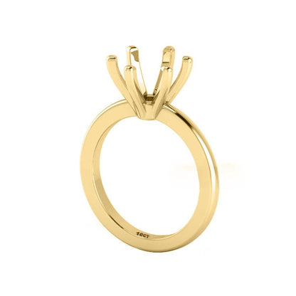 14k 18k Solid Gold Round 5-10mm Pre Notched Blank V Prong Ring, Good for Diamond & Gemstone Setting DIY Work, Engagement Ring, Gift For Her