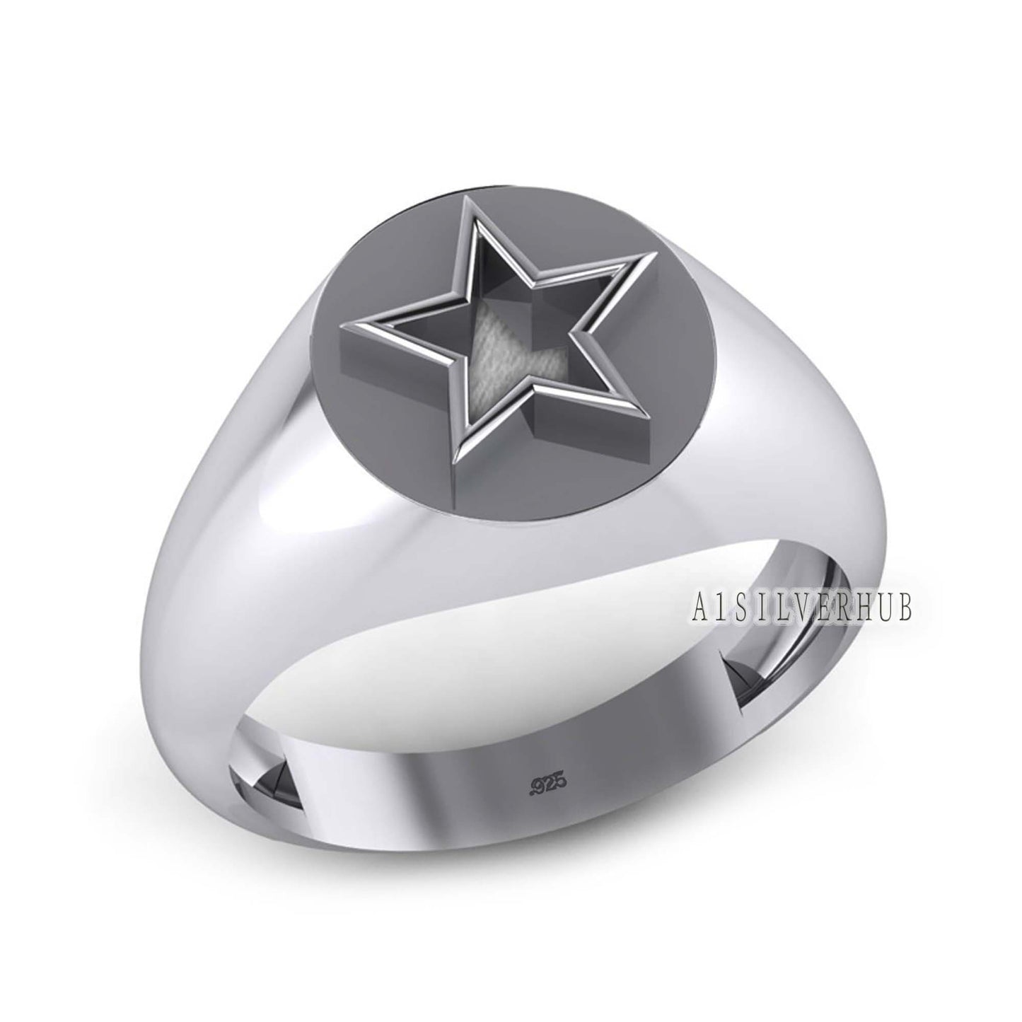 925 Sterling Solid Silver Star Shape 6x6mm Blank Bezel Cup Ring Setting, Good for Resin & Ashes Work, Keepsake/Breastmilk DIY, Unisex Ring