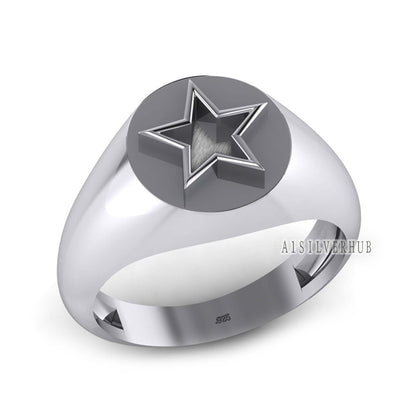 925 Sterling Solid Silver Star Shape 6x6mm Blank Bezel Cup Ring Setting, Good for Resin & Ashes Work, Keepsake/Breastmilk DIY, Unisex Ring