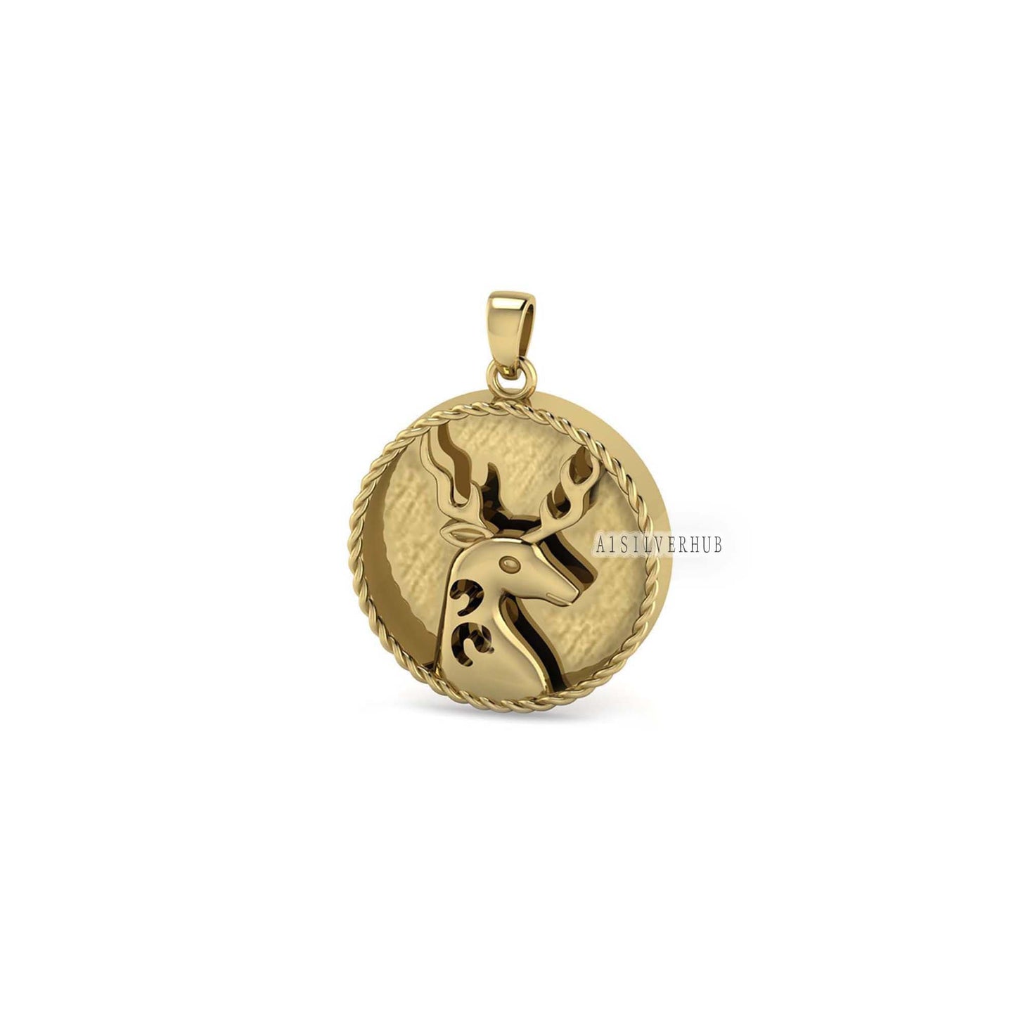 Deer Galaxy Blank Bezel Pendant Setting, 925 Sterling Solid Silver, Good for Resin & Ashes Work, Keepsake/Breastmilk DIY, Gifts Locket Charm