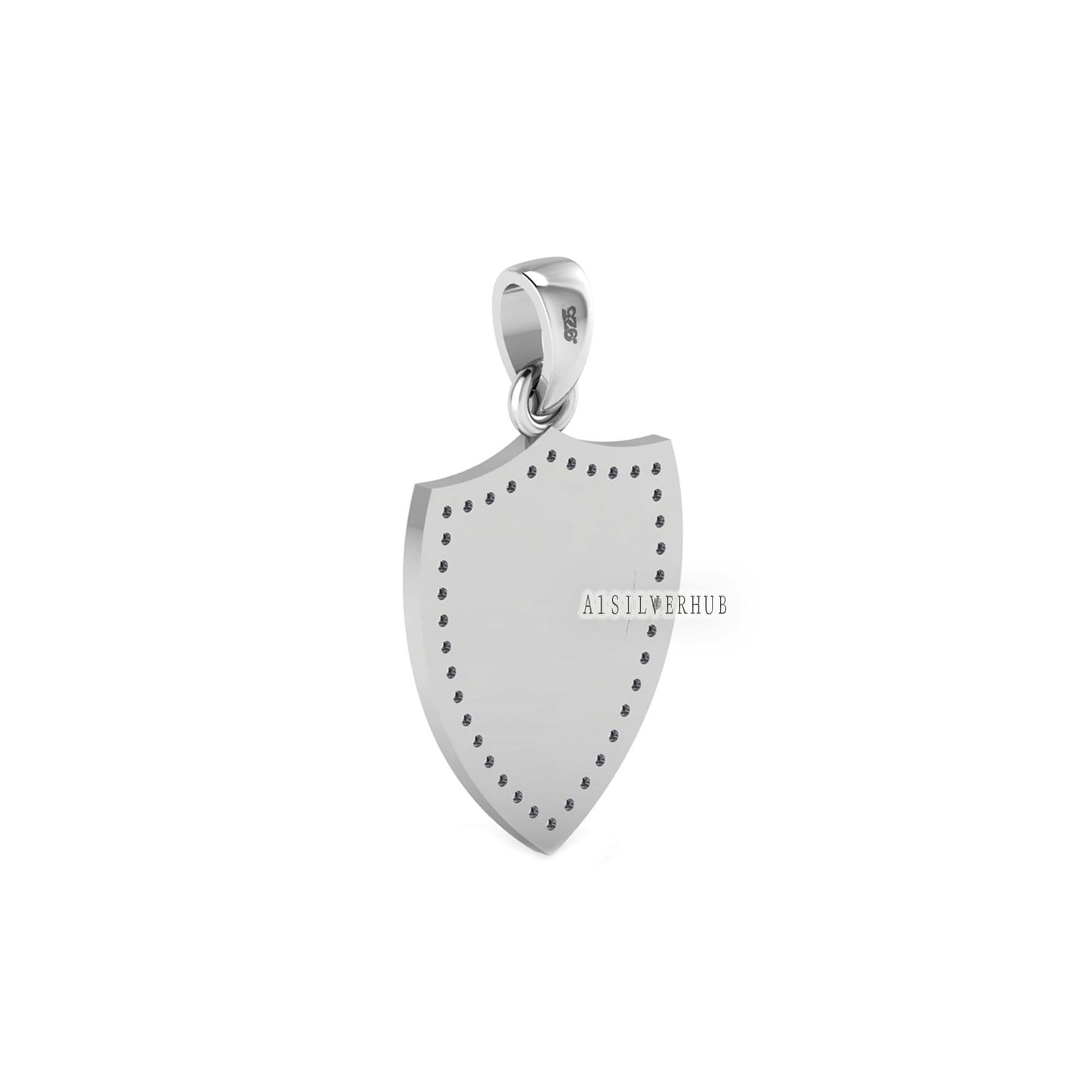 Shield Shape 12x9mm Blank Bezel with CZ Setted, 925 Sterling Silver Pendant, Good for Resin & Ashes Work, Keepsake/Breastmilk DIY Crafts