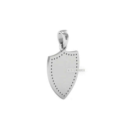 Shield Shape 12x9mm Blank Bezel with CZ Setted, 925 Sterling Silver Pendant, Good for Resin & Ashes Work, Keepsake/Breastmilk DIY Crafts