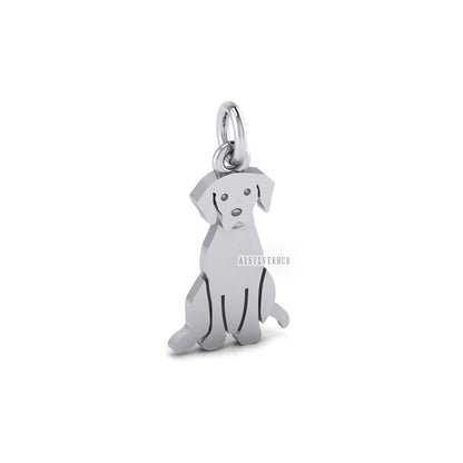 925 Sterling Solid Silver 27mm Tiny Super Cute Labrador Retriever Pendant, Dog Lover Keepsake Memorial Animal Lover Pendant Gift For Her/him