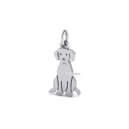 925 Sterling Solid Silver 27mm Tiny Super Cute Labrador Retriever Pendant, Dog Lover Keepsake Memorial Animal Lover Pendant Gift For Her/him