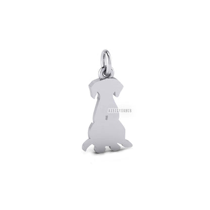 925 Sterling Solid Silver 27mm Tiny Super Cute Labrador Retriever Pendant, Dog Lover Keepsake Memorial Animal Lover Pendant Gift For Her/him