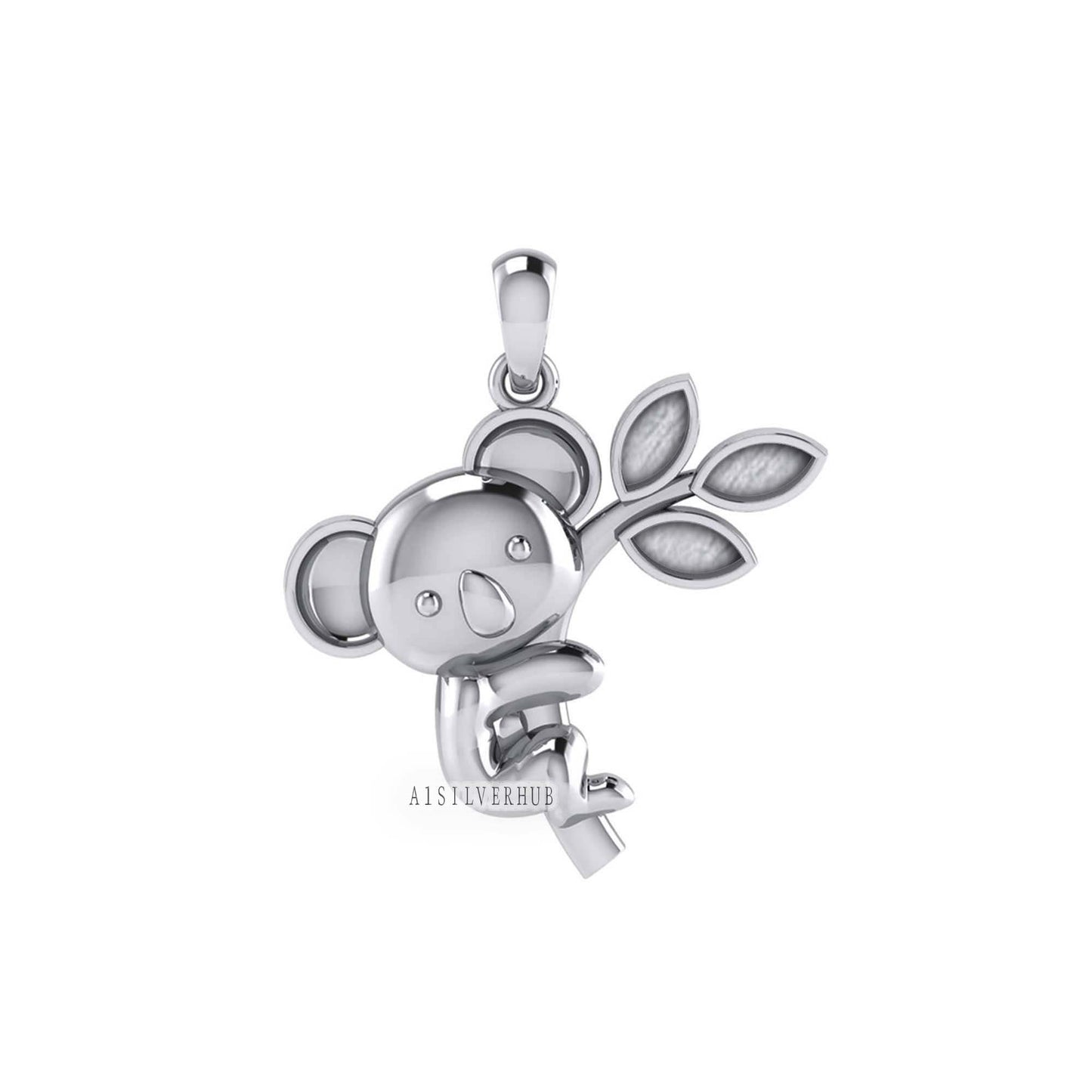 925 Sterling Silver Koala Bear Leaf Blank Bezel Pendant Settings, Good for Resin & Ashes Work, Keepsake/Breastmilk DIY, Memorial Lucky Charm