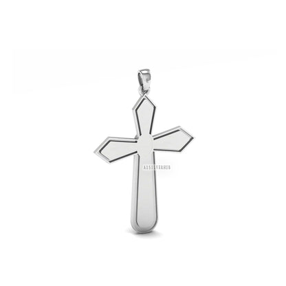 925 Sterling Solid Silver Cross Design Filigree Oval Blank Bezel Pendant Setting, Good for Resin & Ashes Work, Keepsake/Breastmilk DIY Craft