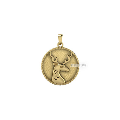 Deer Galaxy Blank Bezel Pendant Setting, 925 Sterling Solid Silver, Good for Resin & Ashes Work, Keepsake/Breastmilk DIY, Gifts Locket Charm