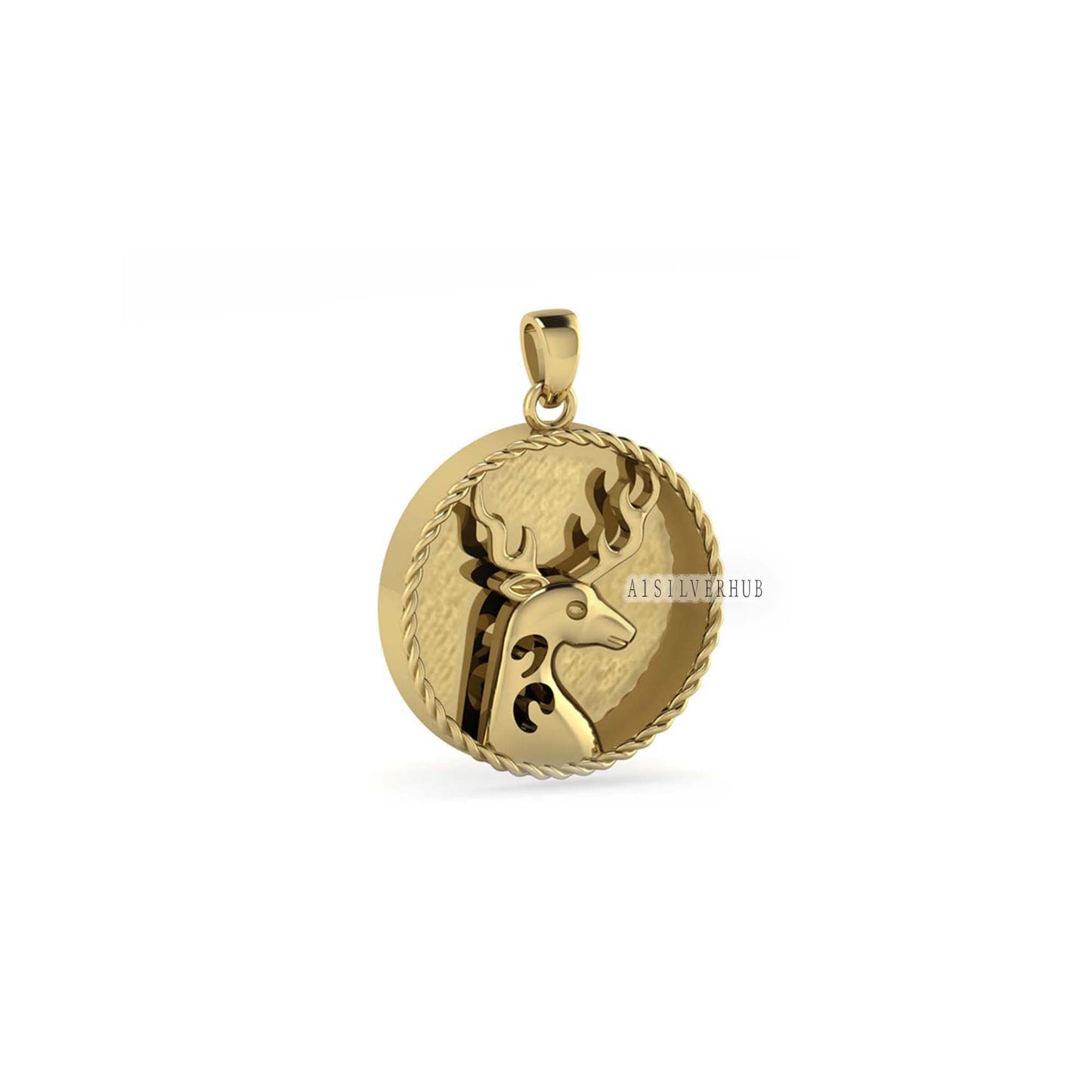 Deer Galaxy Blank Bezel Pendant Setting, 925 Sterling Solid Silver, Good for Resin & Ashes Work, Keepsake/Breastmilk DIY, Gifts Locket Charm