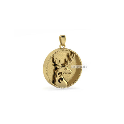 Deer Galaxy Blank Bezel Pendant Setting, 925 Sterling Solid Silver, Good for Resin & Ashes Work, Keepsake/Breastmilk DIY, Gifts Locket Charm