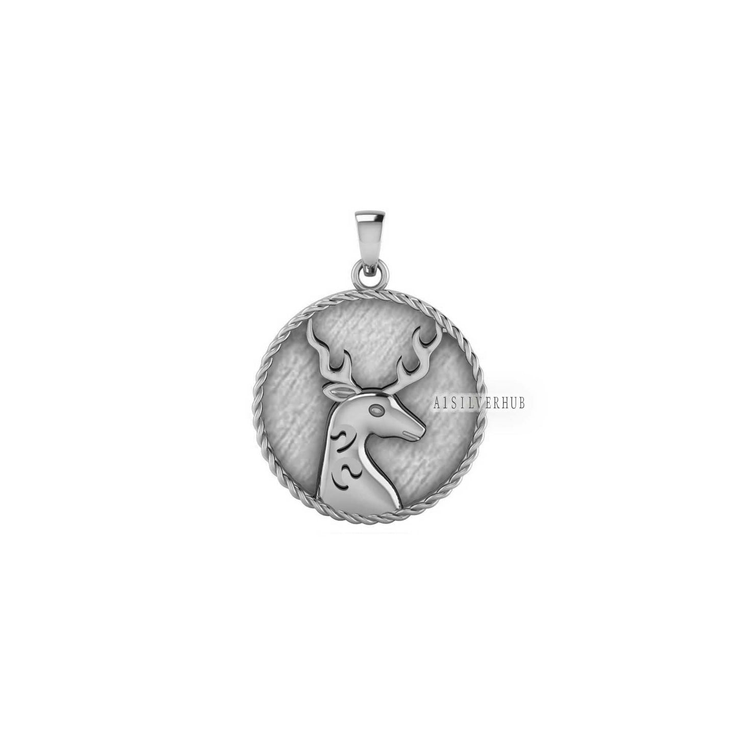 Deer Galaxy Blank Bezel Pendant Setting, 925 Sterling Solid Silver, Good for Resin & Ashes Work, Keepsake/Breastmilk DIY, Gifts Locket Charm