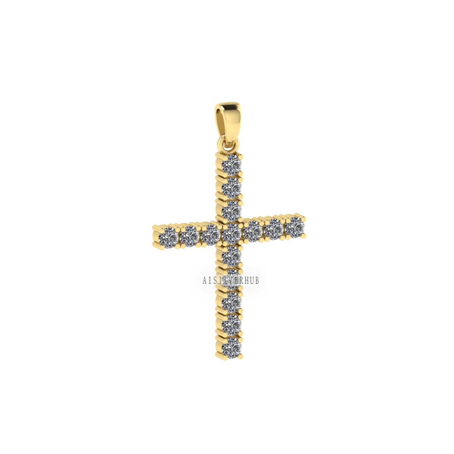 Cross Pendant with 3mm Cubic Zircon Setted, 925 Sterling Silver Pendant, Pave Setting CZ, Memorial Everyday Locket Jewelry, Gift For Loved