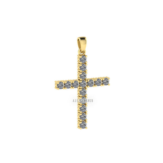 Cross Pendant with 3mm Cubic Zircon Setted, 925 Sterling Silver Pendant, Pave Setting CZ, Memorial Everyday Locket Jewelry, Gift For Loved