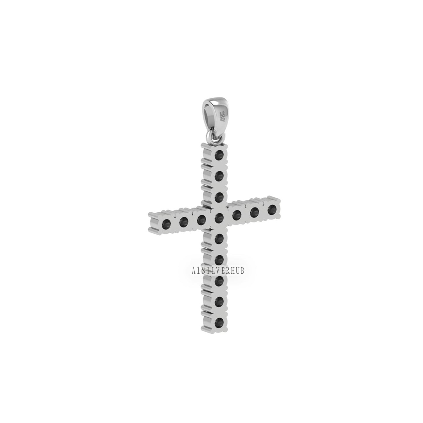 Cross Pendant with 3mm Cubic Zircon Setted, 925 Sterling Silver Pendant, Pave Setting CZ, Memorial Everyday Locket Jewelry, Gift For Loved