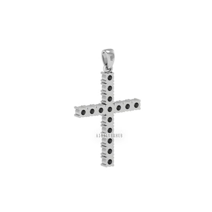Cross Pendant with 3mm Cubic Zircon Setted, 925 Sterling Silver Pendant, Pave Setting CZ, Memorial Everyday Locket Jewelry, Gift For Loved