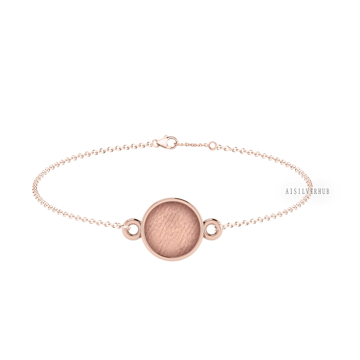 925 Sterling Silver 10mm Round Blank Bezel Cable Chain Bracelet Settings with Lobster Clasp, Good for Resin & Ashes, Keepsake/Breastmilk DIY