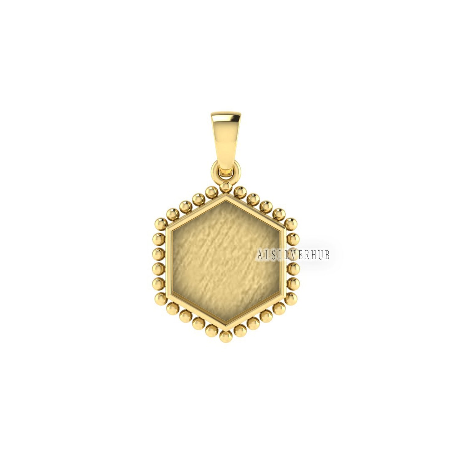 925 Sterling Silver, 12mm Hexagon Blank Bezel Designer Pendant Setting For Pour Resin & Ashes Work, Breastmilk/Keepsake DIY, Memorial Crafts