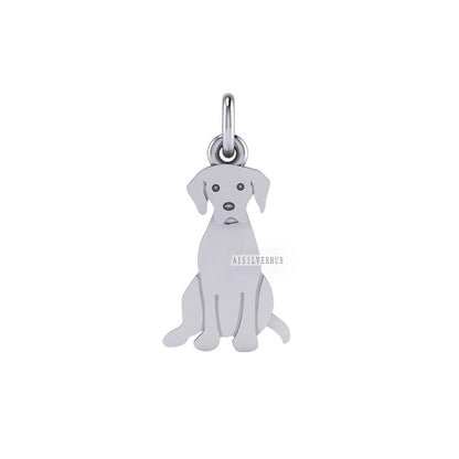 925 Sterling Solid Silver 27mm Tiny Super Cute Labrador Retriever Pendant, Dog Lover Keepsake Memorial Animal Lover Pendant Gift For Her/him