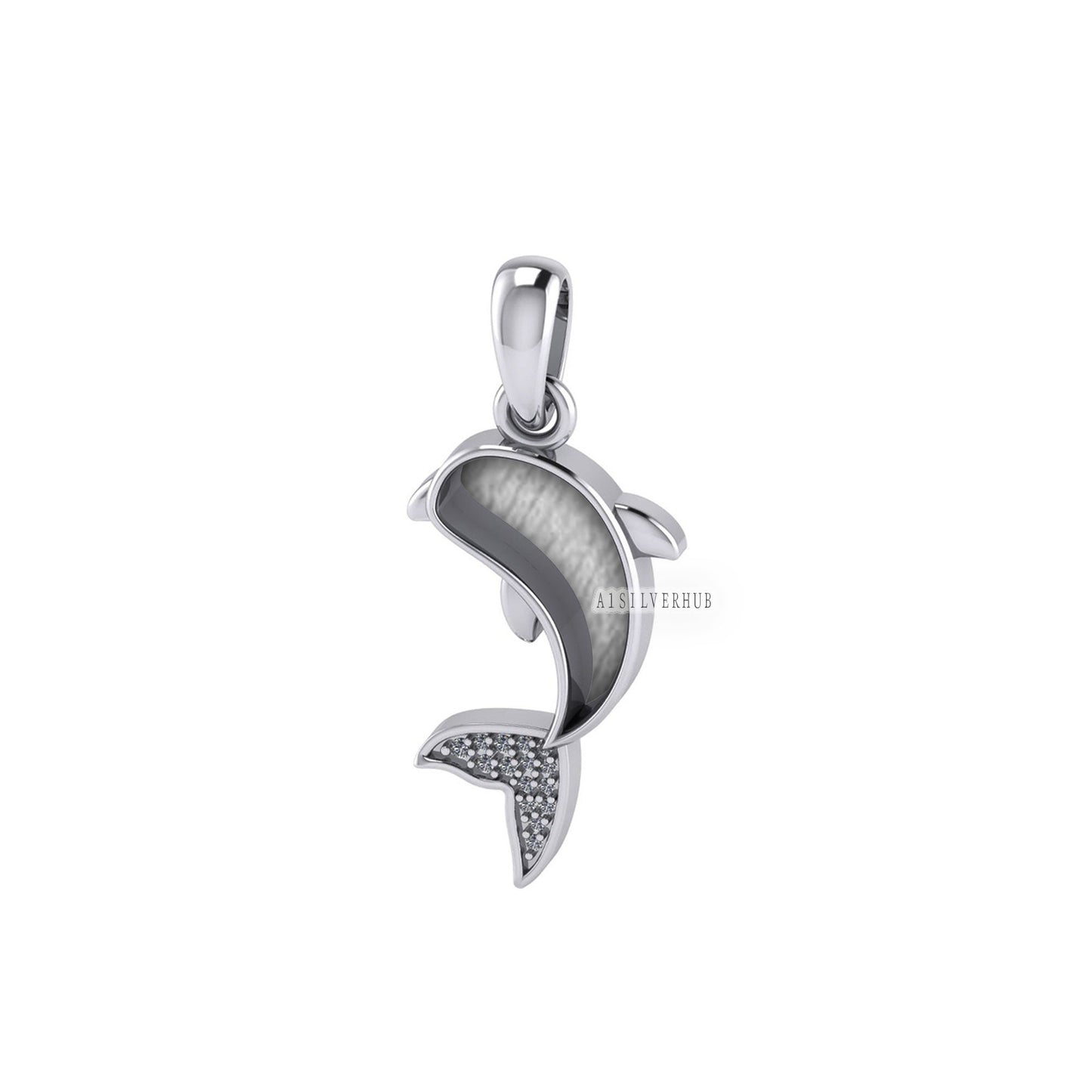 925 Sterling Silver Dolphin Blank Bezel Pendant Settings, Good for Resin & Ashes Work, Keepsake/Breastmilk DIY, Memorial Ocean Fish Charm