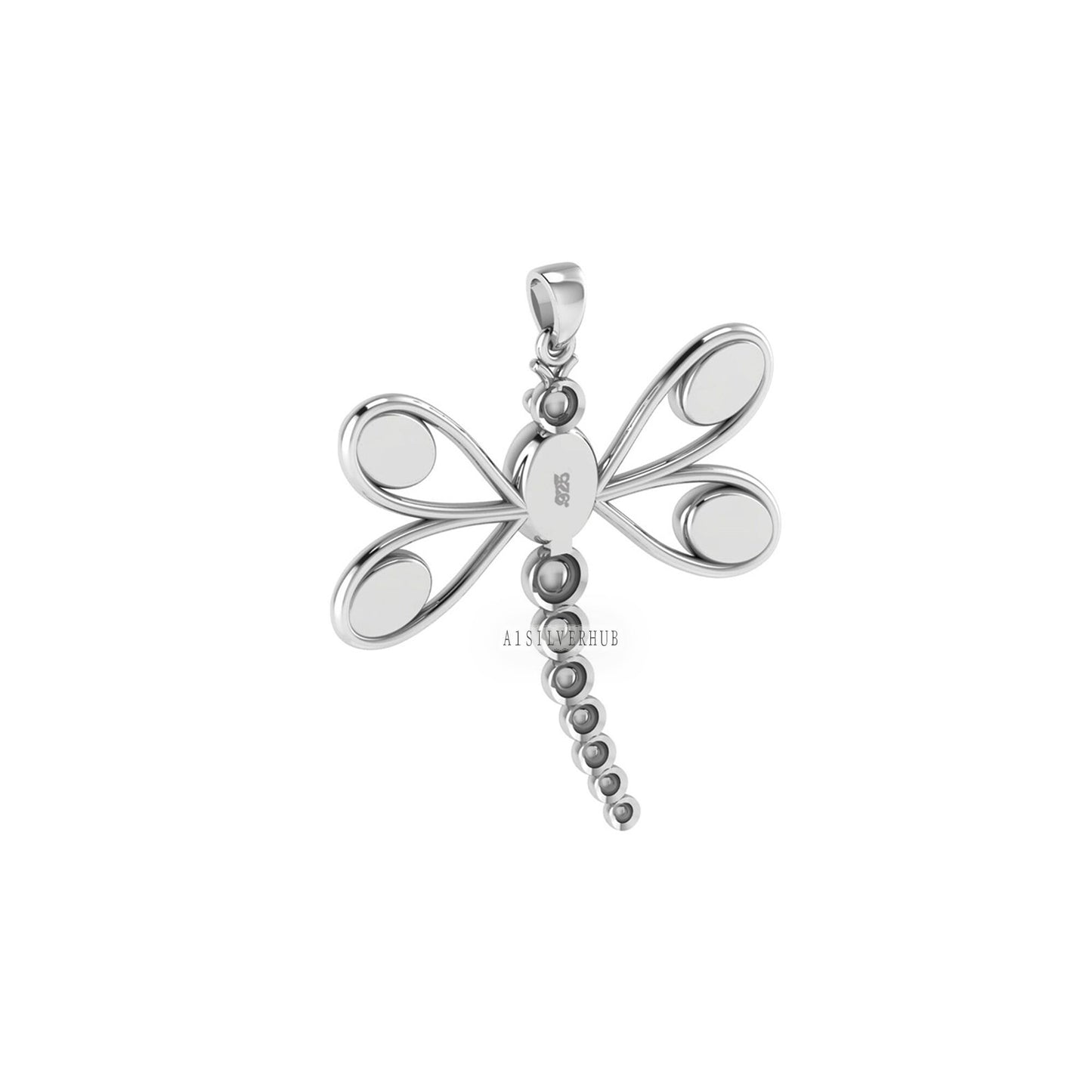 Dragonfly 7x5mm 6x4mm Oval Blank Bezel Pendant Setting, 925 Sterling Silver, Good for Resin & Ashes, Keepsake/Breastmilk DIY, Insect Lover