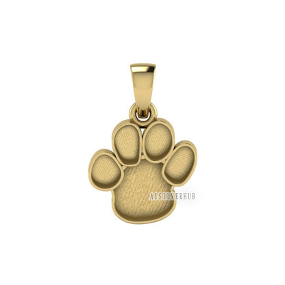 14k 18k Solid Gold 14mm Dog Paw Print Blank Bezel Pendant Setting, Good for Resin & Ashes Work, Keepsake/Breastmilk DIY Crafts, Animal Lover