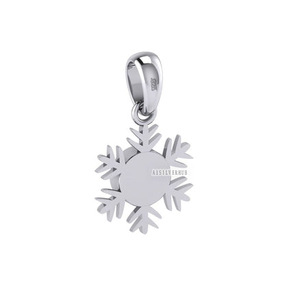 925 Sterling Solid Silver Snowflake 5mm Round Blank Bezel Pendant Setting, Good for Resin & Ashes Work, DIY Breastmilk/Keepsake Locket Charm