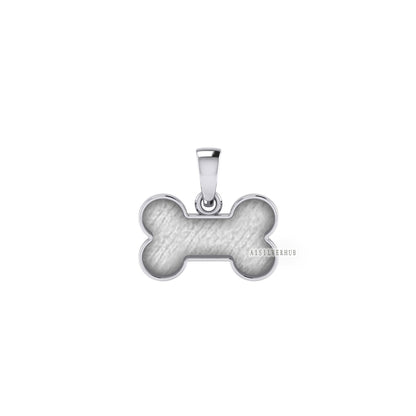 925 Sterling Solid Silver Dog Bone Blank Bezel Charm Pendant Setting,Good for Resin & Ashes Work, Keepsake/Breastmilk DIY, Animal Lover Gift