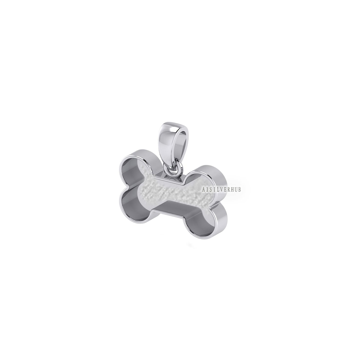 925 Sterling Solid Silver Dog Bone Blank Bezel Charm Pendant Setting,Good for Resin & Ashes Work, Keepsake/Breastmilk DIY, Animal Lover Gift