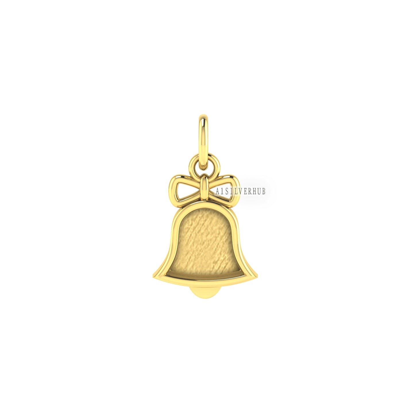 925 Sterling Solid Silver Christmas Jingle Bell Blank Bezel Charm Pendant Setting, Good for Resin & Ashes Work, Keepsake/Breastmilk DIY Gift