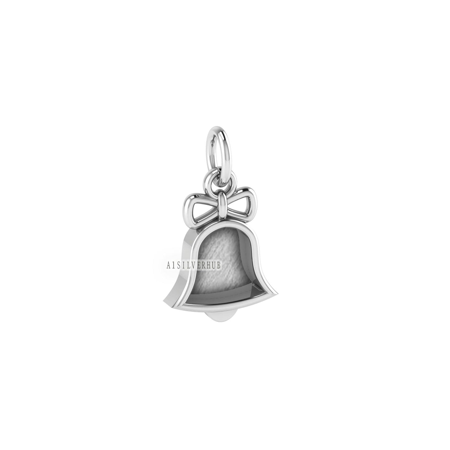 925 Sterling Solid Silver Christmas Jingle Bell Blank Bezel Charm Pendant Setting, Good for Resin & Ashes Work, Keepsake/Breastmilk DIY Gift